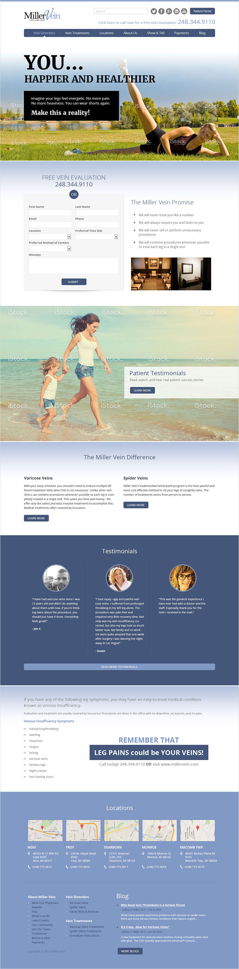 Miller Vein - Website Design