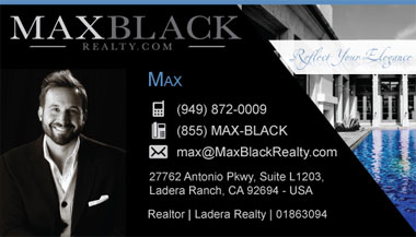 Max Black Realty Business Card Design