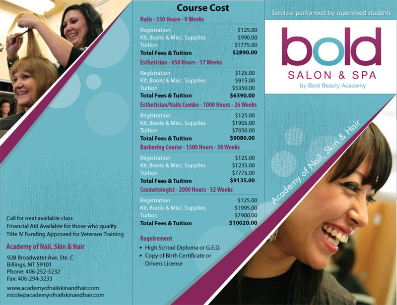 Bold Saloon & spa - Tri-Fold Brochure Design